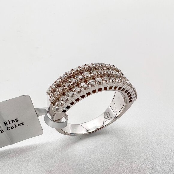 925 Sterling Sliver Moissanite Designer Ring, 2.157ctw VVS Stones Hip Hop Jewelr - Picture 4 of 7